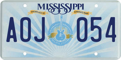 MS license plate AOJ054