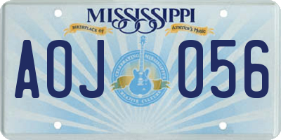 MS license plate AOJ056