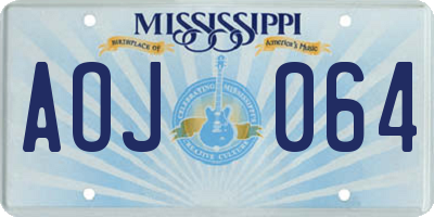 MS license plate AOJ064
