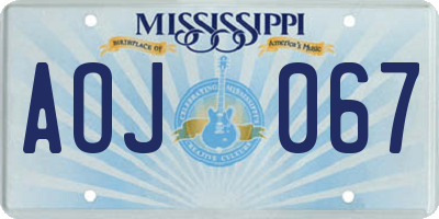 MS license plate AOJ067