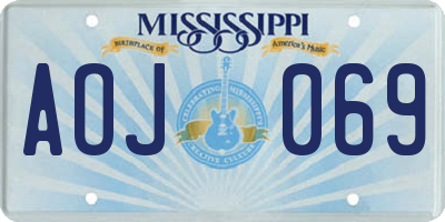 MS license plate AOJ069