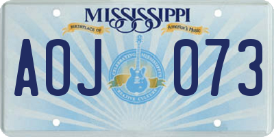 MS license plate AOJ073