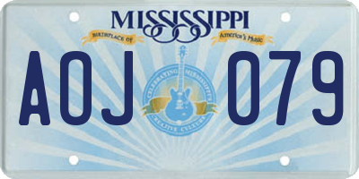 MS license plate AOJ079