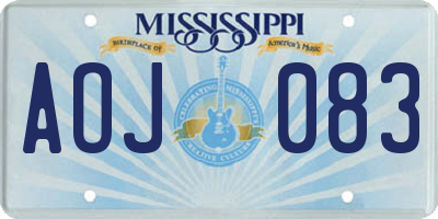 MS license plate AOJ083