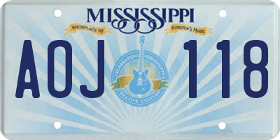 MS license plate AOJ118