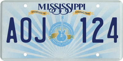 MS license plate AOJ124