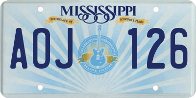 MS license plate AOJ126