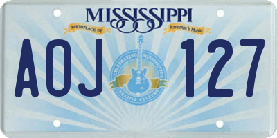 MS license plate AOJ127