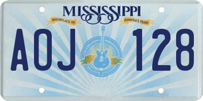 MS license plate AOJ128