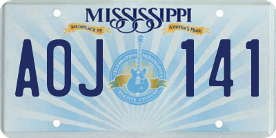MS license plate AOJ141