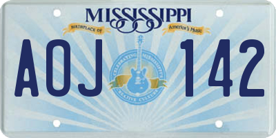 MS license plate AOJ142