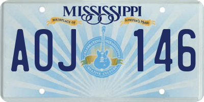 MS license plate AOJ146