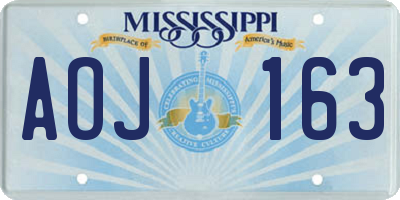 MS license plate AOJ163