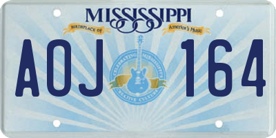 MS license plate AOJ164