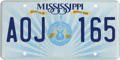 MS license plate AOJ165