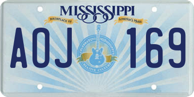 MS license plate AOJ169