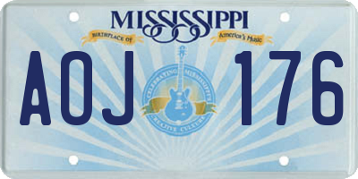 MS license plate AOJ176