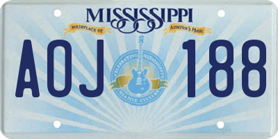 MS license plate AOJ188