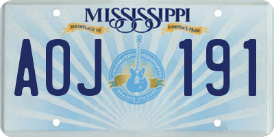 MS license plate AOJ191