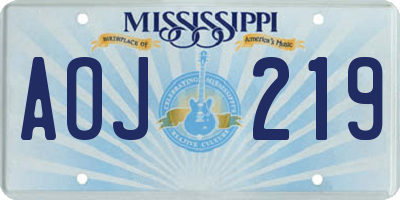 MS license plate AOJ219