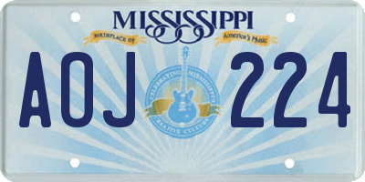 MS license plate AOJ224