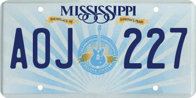 MS license plate AOJ227