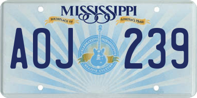 MS license plate AOJ239