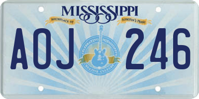 MS license plate AOJ246