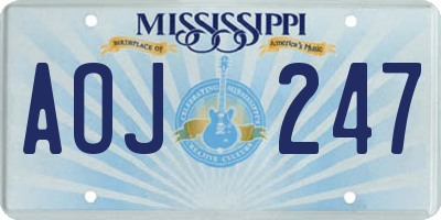 MS license plate AOJ247