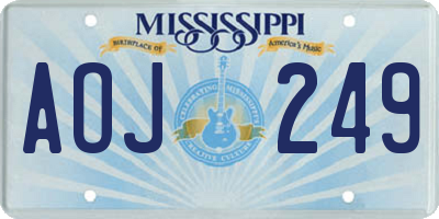 MS license plate AOJ249