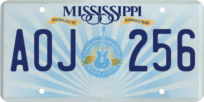 MS license plate AOJ256