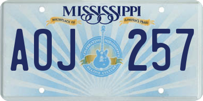 MS license plate AOJ257