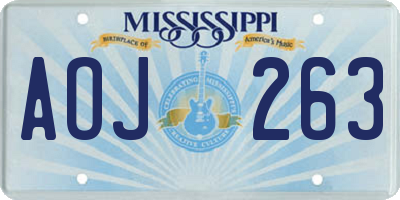 MS license plate AOJ263