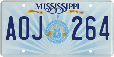MS license plate AOJ264