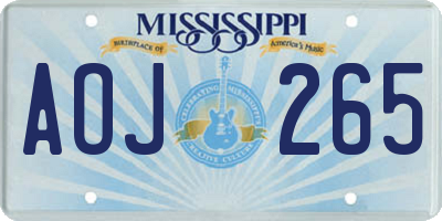 MS license plate AOJ265