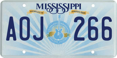 MS license plate AOJ266