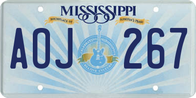 MS license plate AOJ267