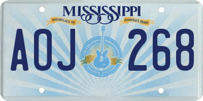 MS license plate AOJ268