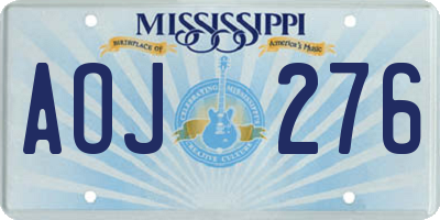 MS license plate AOJ276