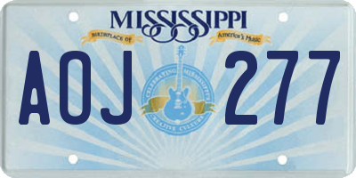 MS license plate AOJ277
