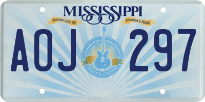 MS license plate AOJ297