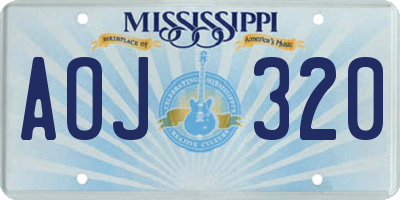 MS license plate AOJ320
