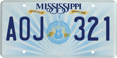 MS license plate AOJ321