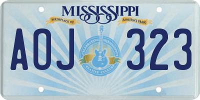 MS license plate AOJ323
