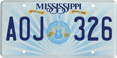 MS license plate AOJ326