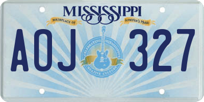 MS license plate AOJ327