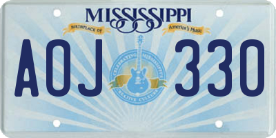 MS license plate AOJ330