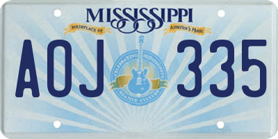 MS license plate AOJ335