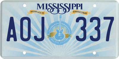 MS license plate AOJ337