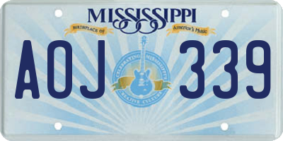MS license plate AOJ339